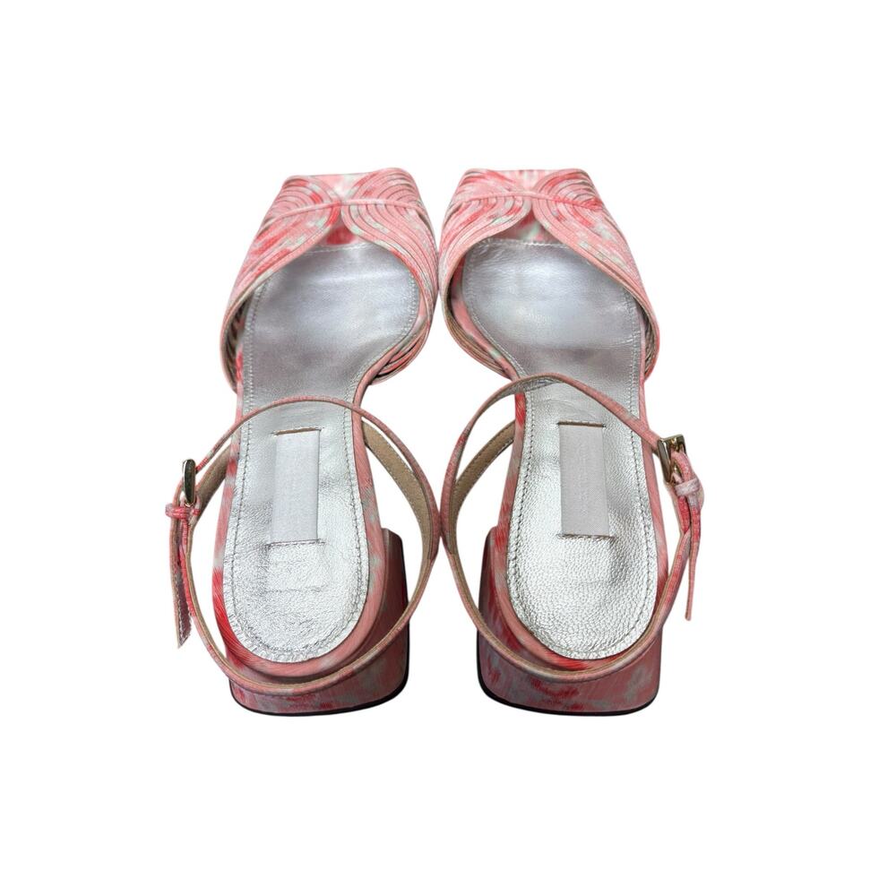 Suzanne Rae NWOB pink Rose Low 70s Sandal Size 37 7 - Picture 7 of 9